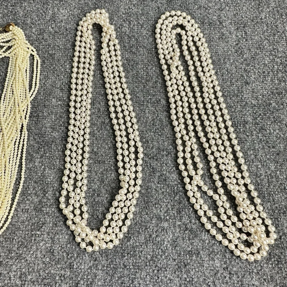 lot of 3 vintage faux pearl necklaces ~60